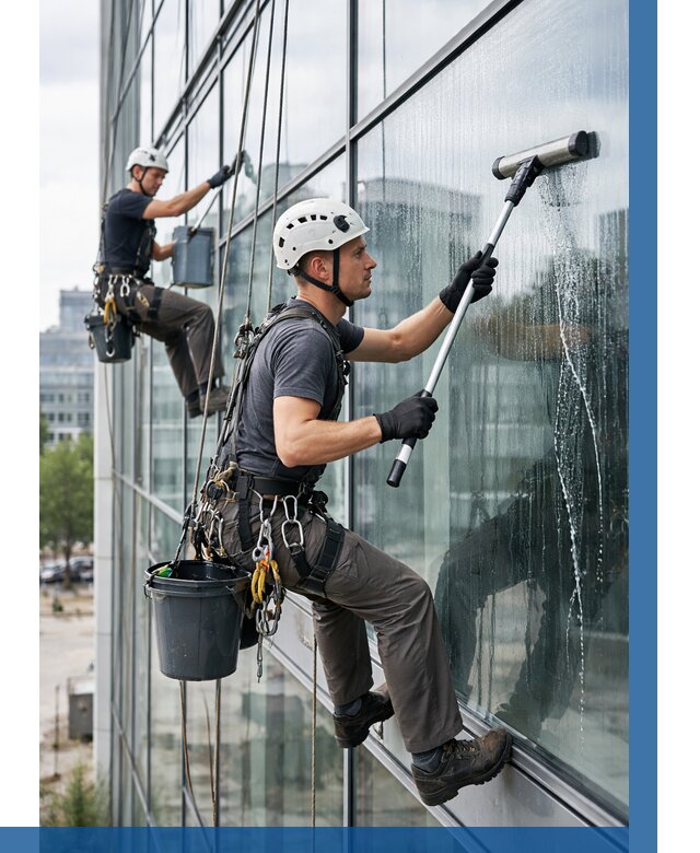 Мойка витражей альпинистами в Рыбинске от 729 р. под ключ|ВЫСОТНИК-Рбн