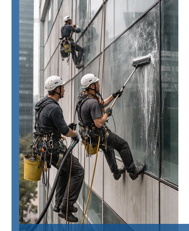 Профессиональная высотная мойка фасадов зданий в Рыбинске