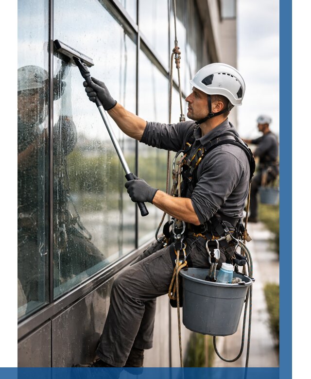 Мойка стеклянных фасадов в Рыбинске от 208 р. | ВЫСОТНИК-Рбн