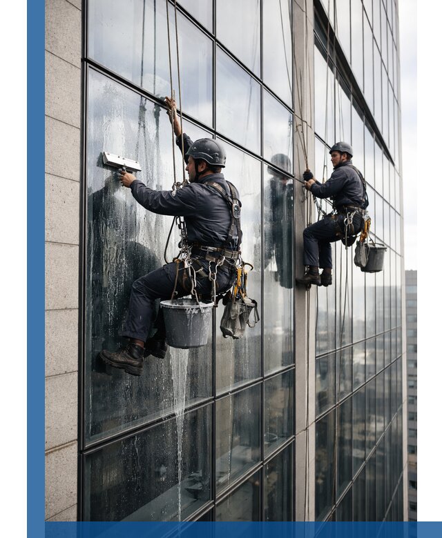 Профессиональная мойка стеклянных фасадов зданий в Рыбинске