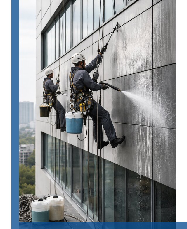 Профессиональная мойка вентилируемых фасадов в Рыбинске