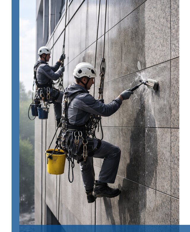 Профессиональная мойка фасада из керамогранита в Рыбинске