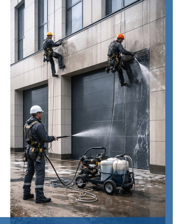 Послестроительная мойка фасада в Рыбинске от 312 р. | ВЫСОТНИК-Рбн