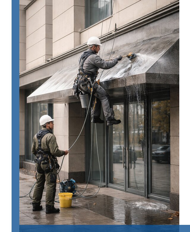 Профессиональная мойка козырьков и навесов в Рыбинске