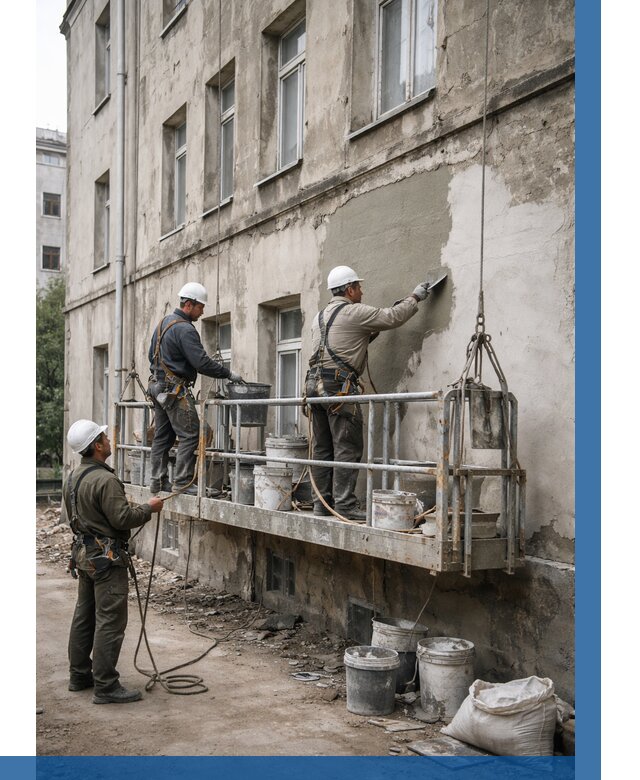 Капитальный ремонт фасада в Рыбинске от 4371 р. | ВЫСОТНИК-Рбн