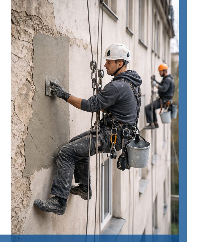 Восстановление штукатурки фасада в Рыбинске от 1249 р. | ВЫСОТНИК-Рбн