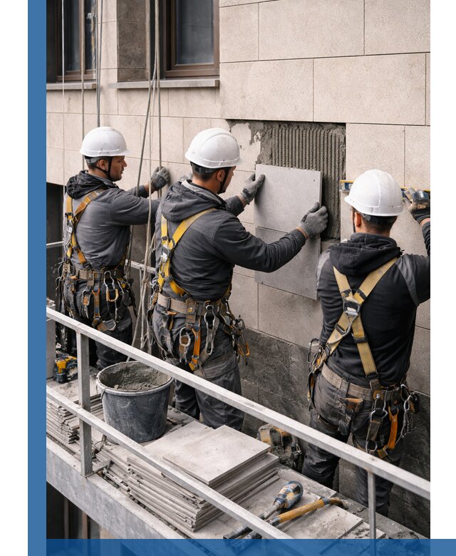 Ремонт облицовки фасада плиткой в Рыбинске с гарантией