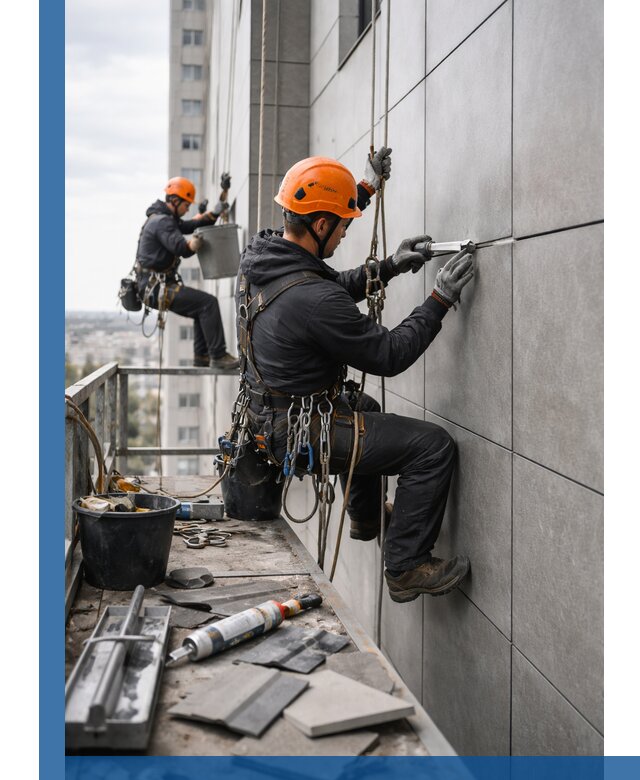 Профессиональный ремонт фасада из керамогранита в Рыбинске