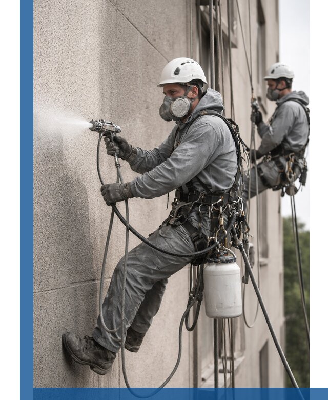 Безвоздушная покраска фасадов зданий в Рыбинске профессионально