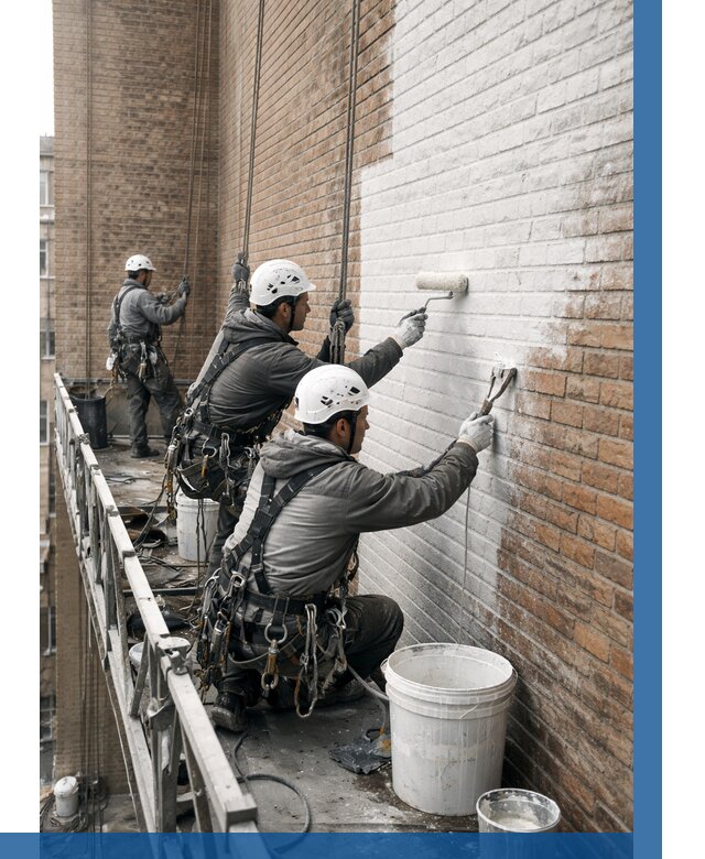 Покраска кирпичного фасада в Рыбинске от 364 р. | ВЫСОТНИК-Рбн