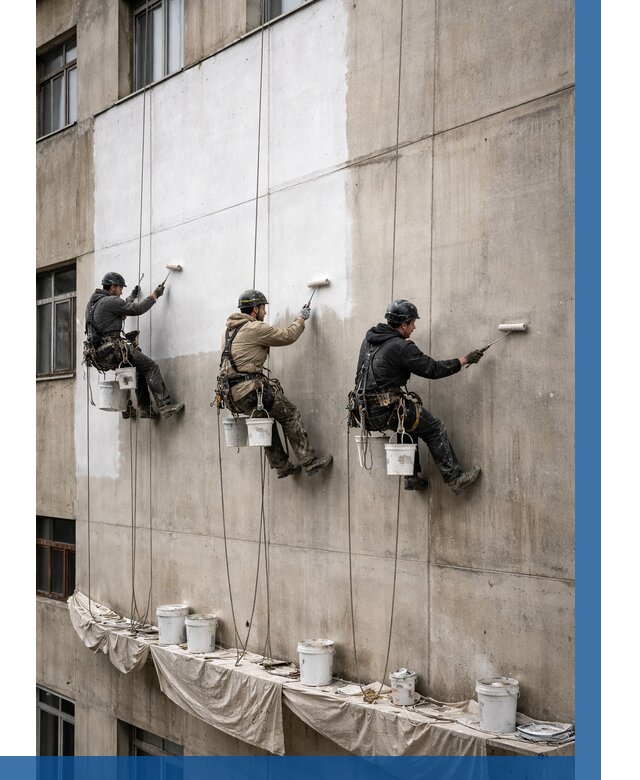 Покраска бетонного фасада в Рыбинске от 364 р за м2 | ВЫСОТНИК-Рбн