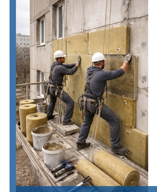 Утепление фасада минватой в Рыбинске под ключ с гарантией