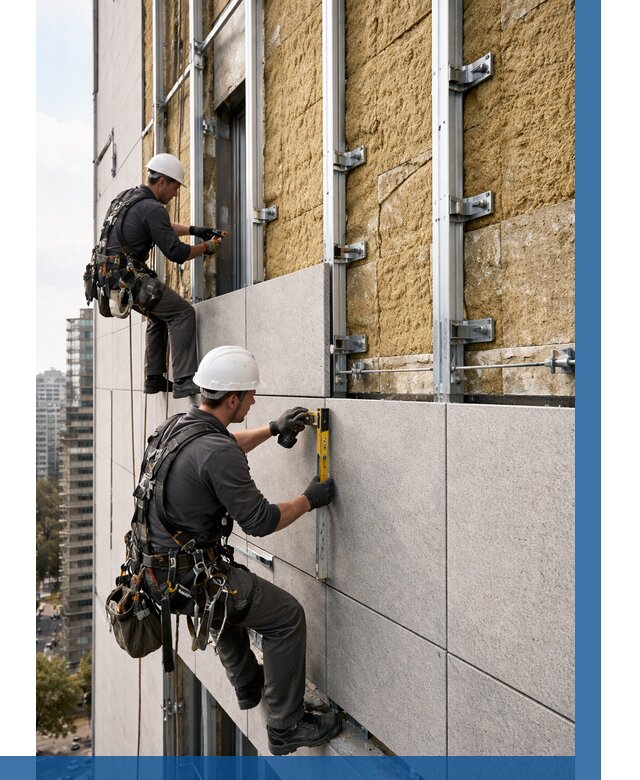 Монтаж вентилируемого фасада в Рыбинске от 3643 р. | ВЫСОТНИК-Рбн