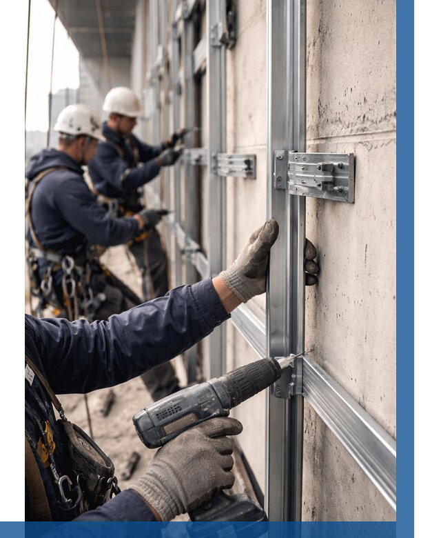 Монтаж подсистемы вентфасада в Рыбинске от 885 р. | ВЫСОТНИК-Рбн