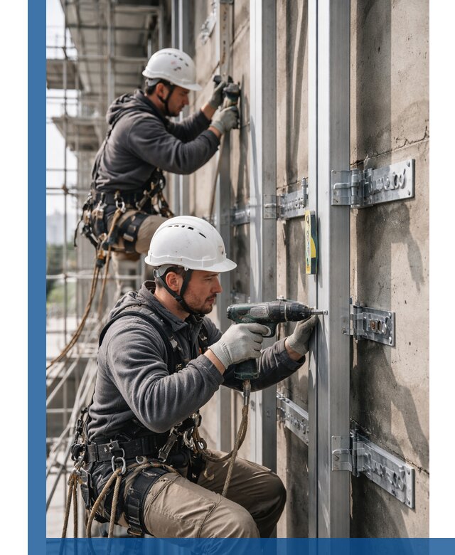 Монтаж и крепление подсистемы вентфасада в Рыбинске