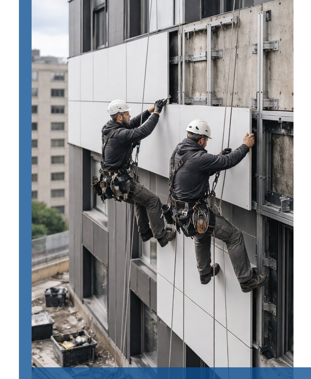 Монтаж композитных панелей фасада в Рыбинске под ключ