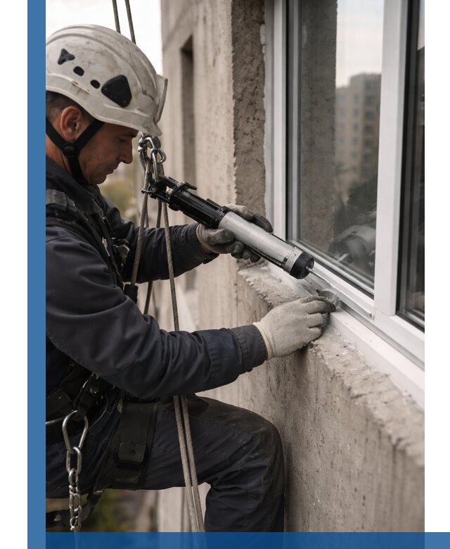 Герметизация оконных швов снаружи в Рыбинске профессионально