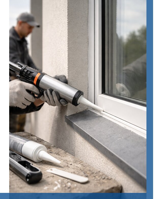 Герметизация монтажных швов окон в Рыбинске от 677 р. | ВЫСОТНИК-Рбн