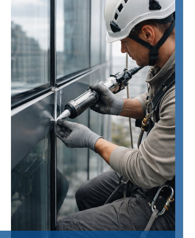 Герметизация стыков витража в Рыбинске от 1249 р. | ВЫСОТНИК-Рбн