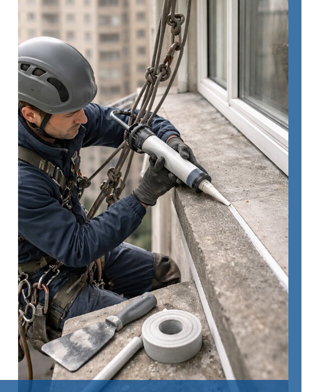 Герметизация балконного козырька в Рыбинске от 4684 р. | ВЫСОТНИК-Рбн