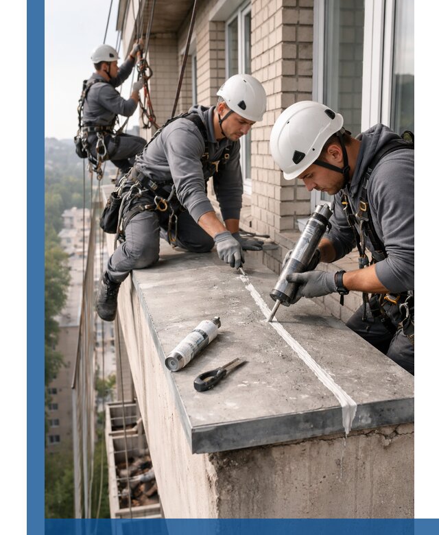 Герметизация балконного козырька в Рыбинске профессионально