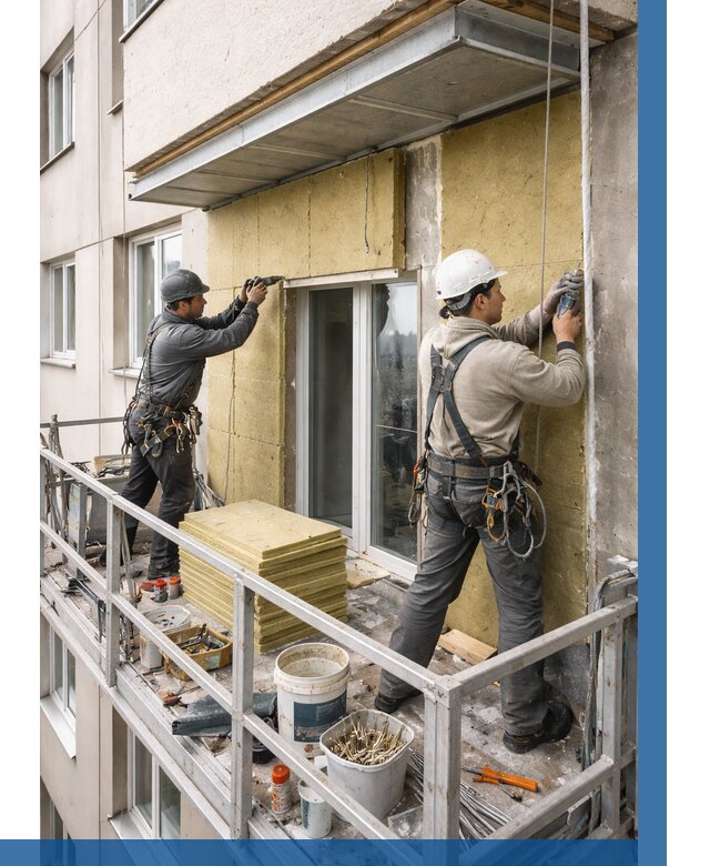 Утепление балкона снаружи в Рыбинске от 1665 р. под ключ ВЫСОТНИК-Рбн