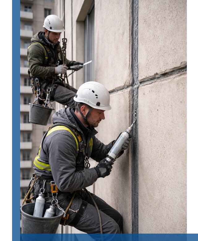 Герметизация деформационных швов фасада в Рыбинске качественно