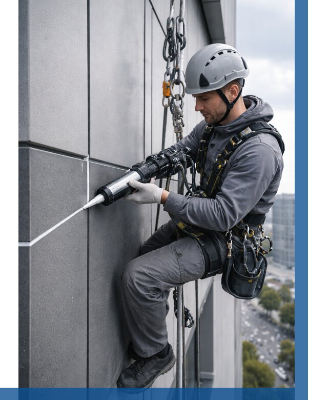 Герметизация стыков фасадных панелей в Рыбинске от 6765 р.| ВЫСОТНИК-Рбн