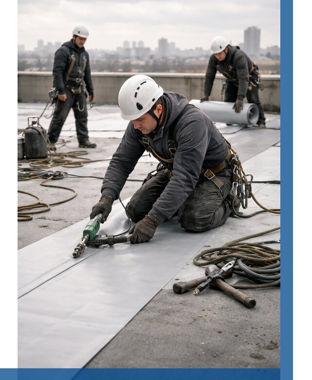 Ремонт мембранной кровли в Рыбинске от 1873 р./м2 | ВЫСОТНИК-Рбн