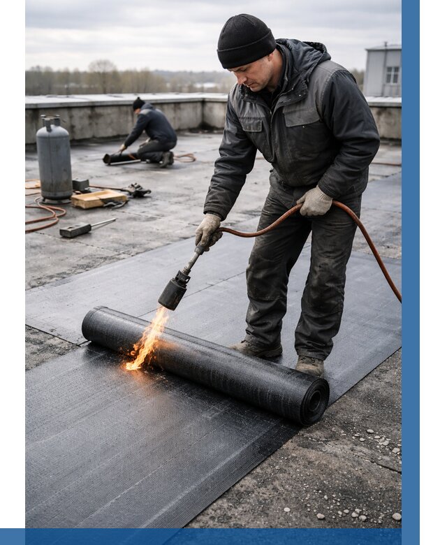 Ремонт наплавляемой кровли в Рыбинске от 729 р. | ВЫСОТНИК-Рбн