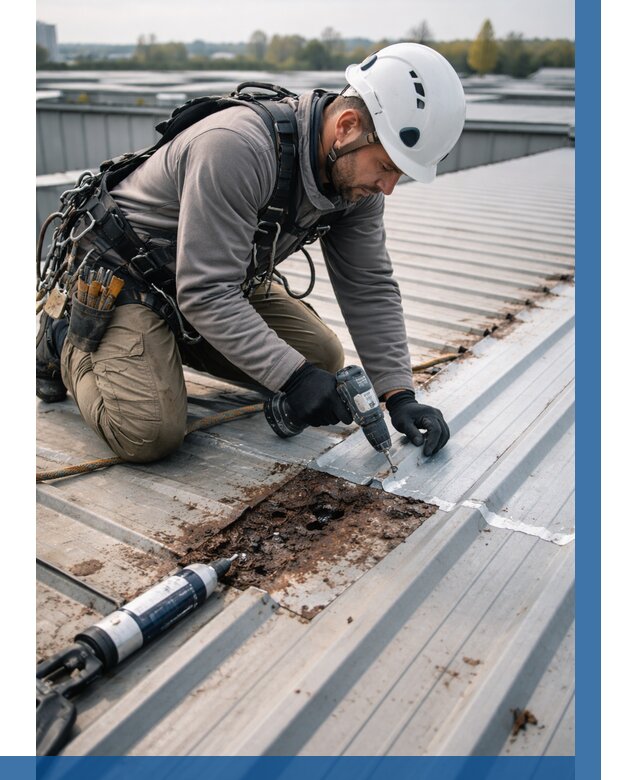 Ремонт профнастила на кровле в Рыбинске от 729 р. | ВЫСОТНИК-Рбн