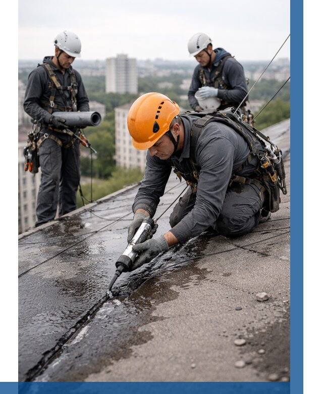 Устранение протечек кровли в Рыбинске от 12490 р. | ВЫСОТНИК-Рбн