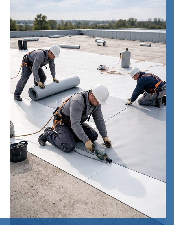 Монтаж мембранной кровли под ключ в Рыбинске от 1249 р. | ВЫСОТНИК-Рбн