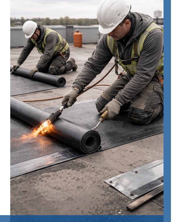 Монтаж наплавляемой кровли в Рыбинске от 885 р. — ВЫСОТНИК-Рбн