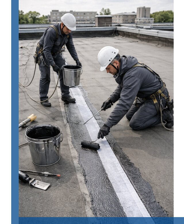 Гидроизоляция кровли мастикой в Рыбинске надежная защита