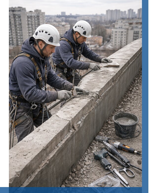 Ремонт парапета на кровле в Рыбинске от 1561 р. | ВЫСОТНИК-Рбн