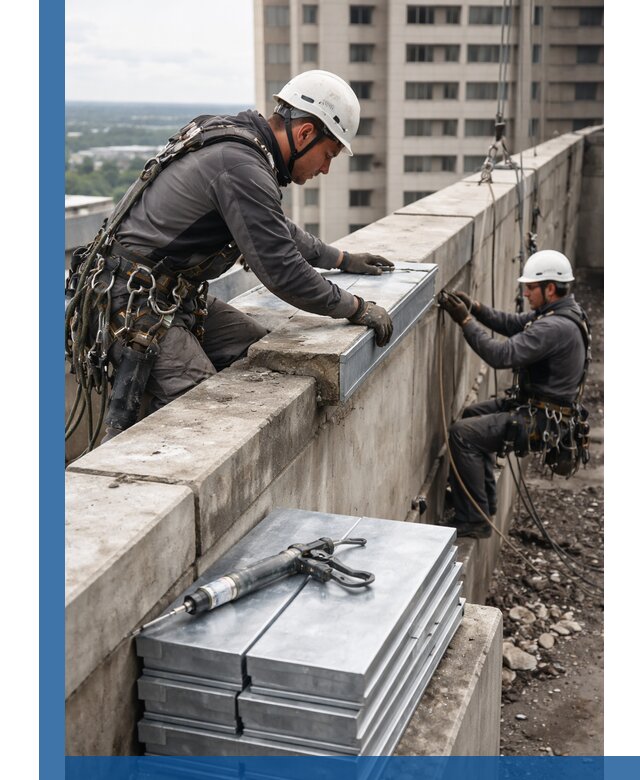 Замена парапетных крышек и установка новых в Рыбинске