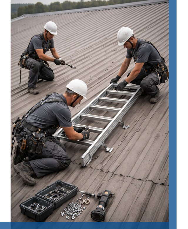 Монтаж кровельной лестницы в Рыбинске от 4684 р. | ВЫСОТНИК-Рбн