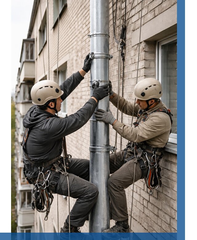 Замена водосточных труб в Рыбинске от 6765 р. | ВЫСОТНИК-Рбн