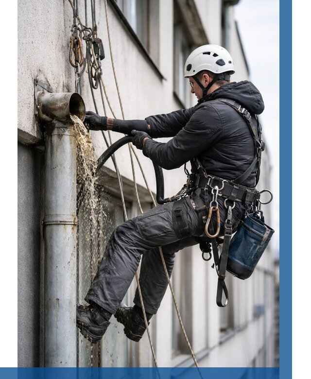 Прочистка водосточных труб в Рыбинске от 3643 р. | ВЫСОТНИК-Рбн