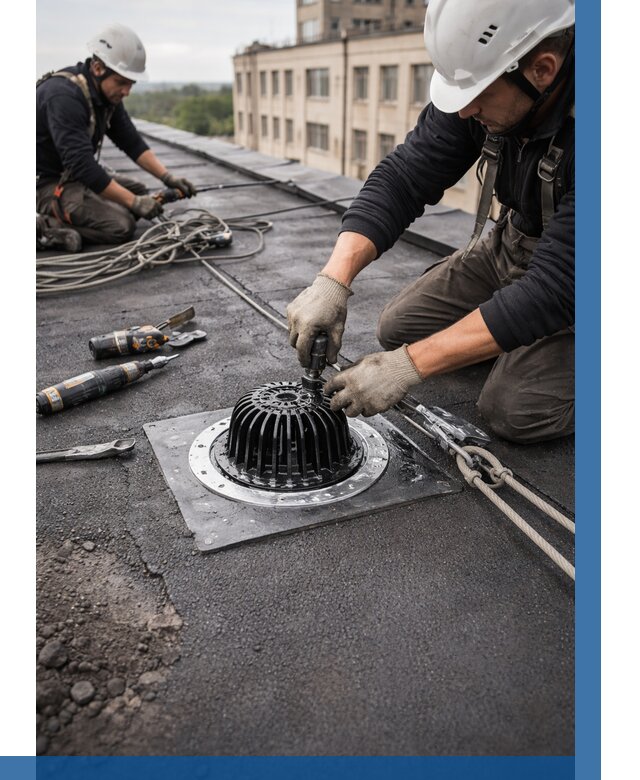 Установка водосточных воронок в Рыбинске цена от 3643 р. | ВЫСОТНИК-Рбн