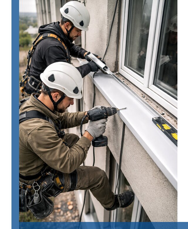 Профессиональный монтаж оконных отливов и отведения воды в Рыбинске