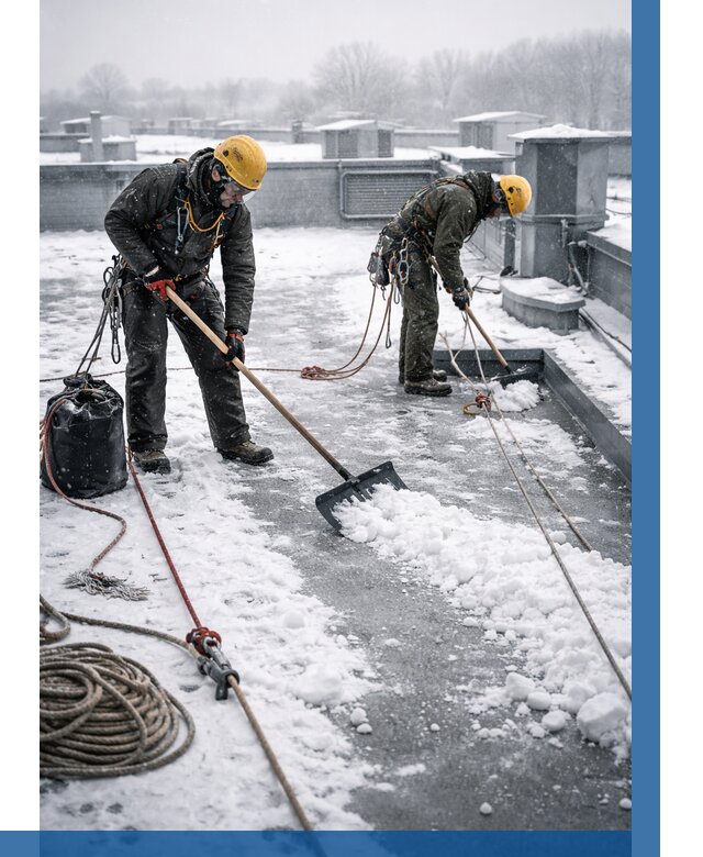 Очистка крыши от снега в Рыбинске от 7806 р. | ВЫСОТНИК-Рбн