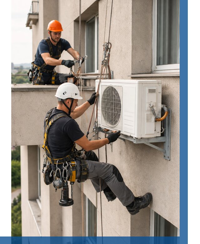 Монтаж внешнего блока кондиционера в Рыбинске от 6765 р. | ВЫСОТНИК-Рбн