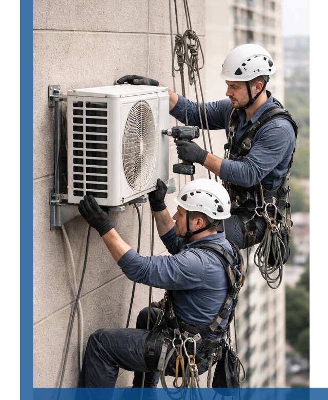 Монтаж внешнего блока кондиционера в Рыбинске установка и крепление