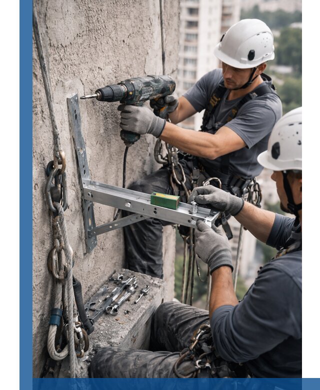 Установка кронштейнов кондиционера и крепежа в Рыбинске