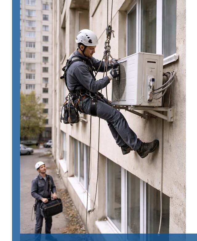 Демонтаж внешнего блока кондиционера в Рыбинске профессионально