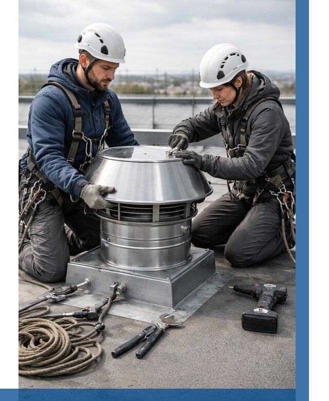 Установка дефлекторов на кровле в Рыбинске от 4684 р. | ВЫСОТНИК-Рбн