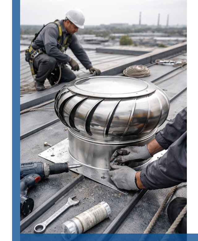 Установка дефлекторов на кровле в Рыбинске профессионально