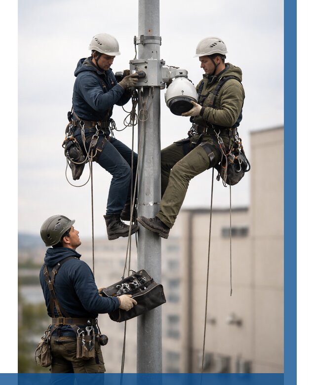 Установка видеокамер на мачте в Рыбинске от 8847 р. | ВЫСОТНИК-Рбн